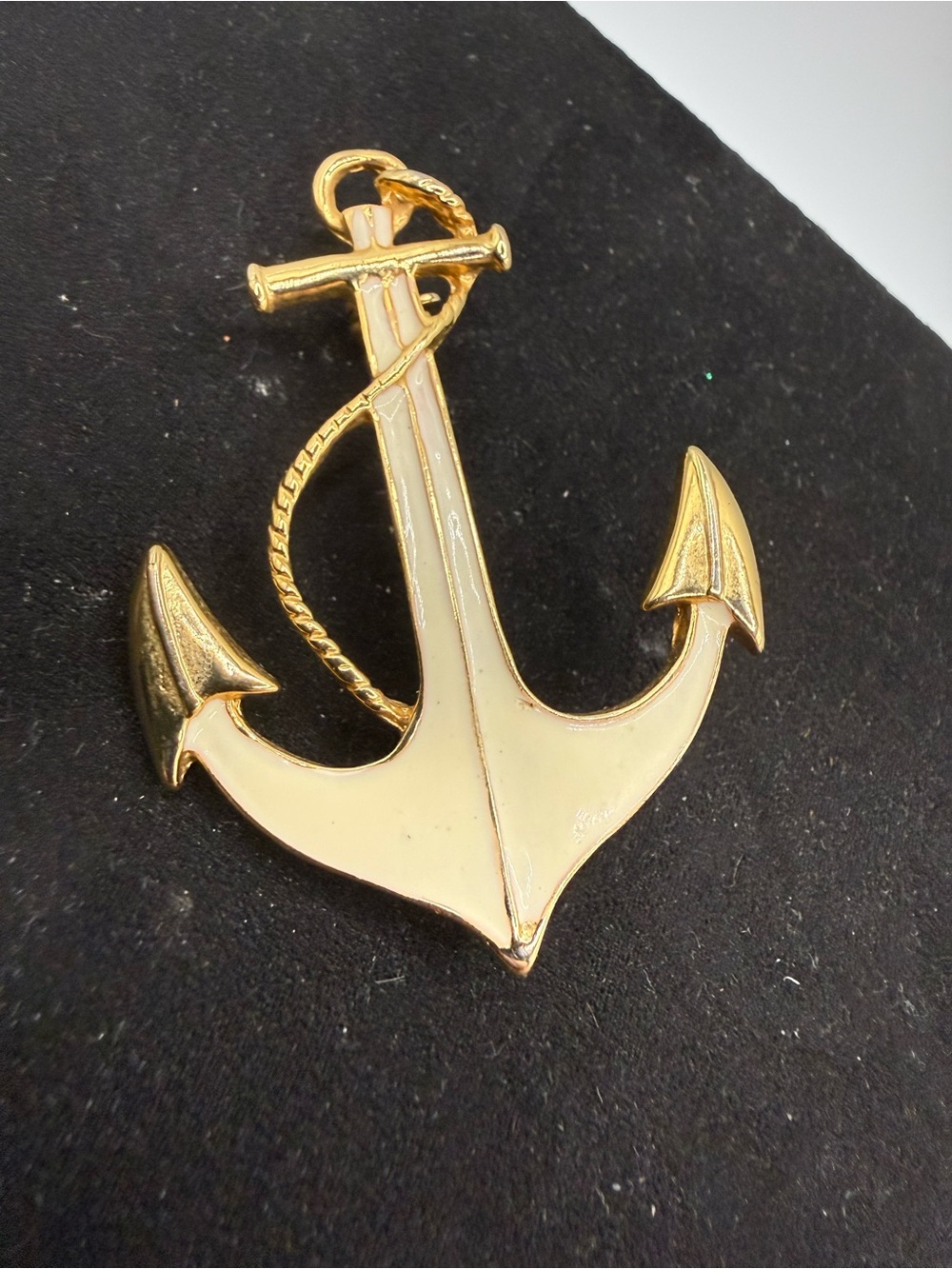 Vintage Signed Parxlane Nautical Large Enamel Sea Sailboats Anchor Pin Brooch
